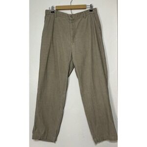 Savile Row Men Corduroy Pants Beige Straight Fit Front Size 34W 30L